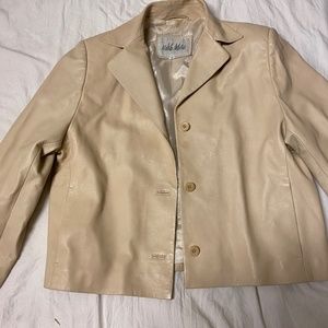 real leather jacket cream color